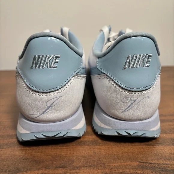 Nike Cortez By You Sneakers Shoes Custom FV9523 900 Size 6.5 White Baby Blue - Picture 2 of 7